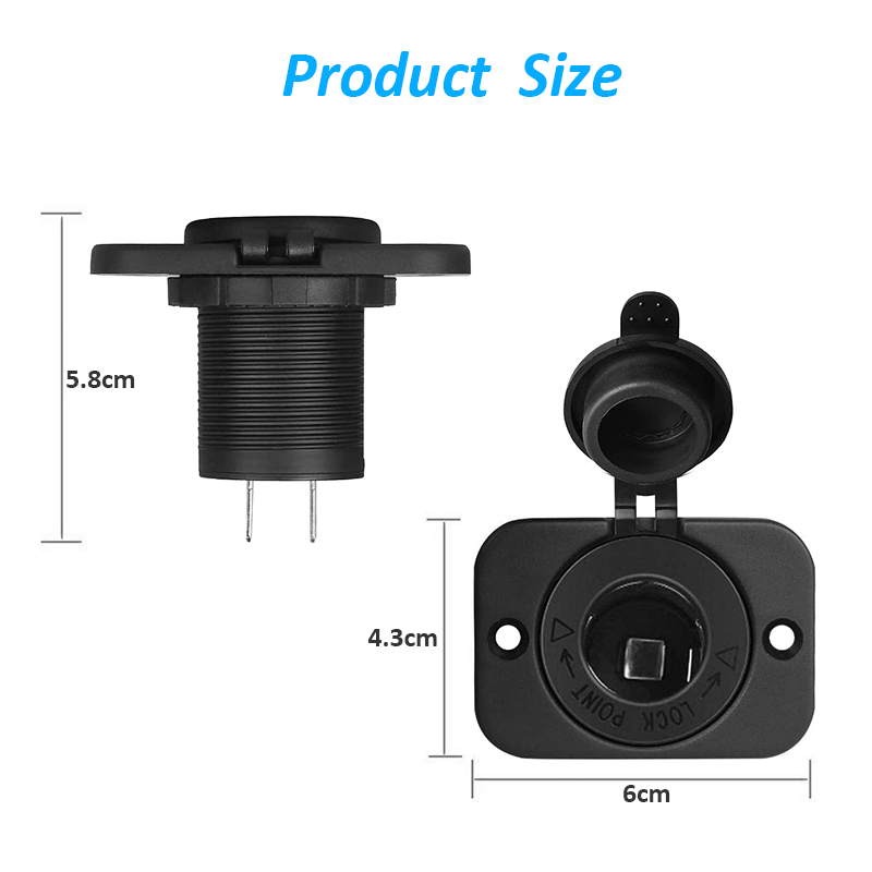 シガーライターソケット防水 12V 電源プラグコンセントレセプタクル車マリンオートバイ ATV RV ソケット電源コンセント