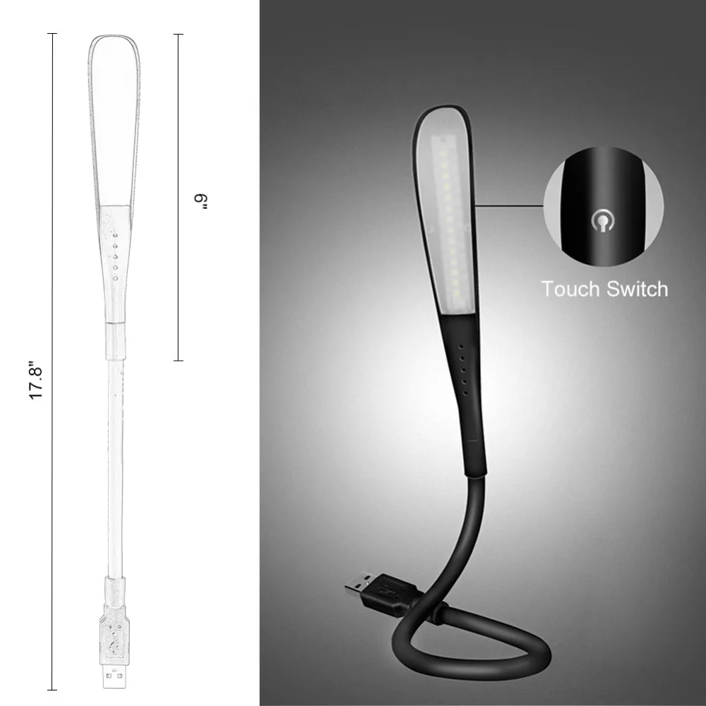 Mini portátiles, luz LED USB con Sensor táctil, lámpara de mesa regulable para banco de energía, Camping, PC, portátiles, iluminación nocturna para libros