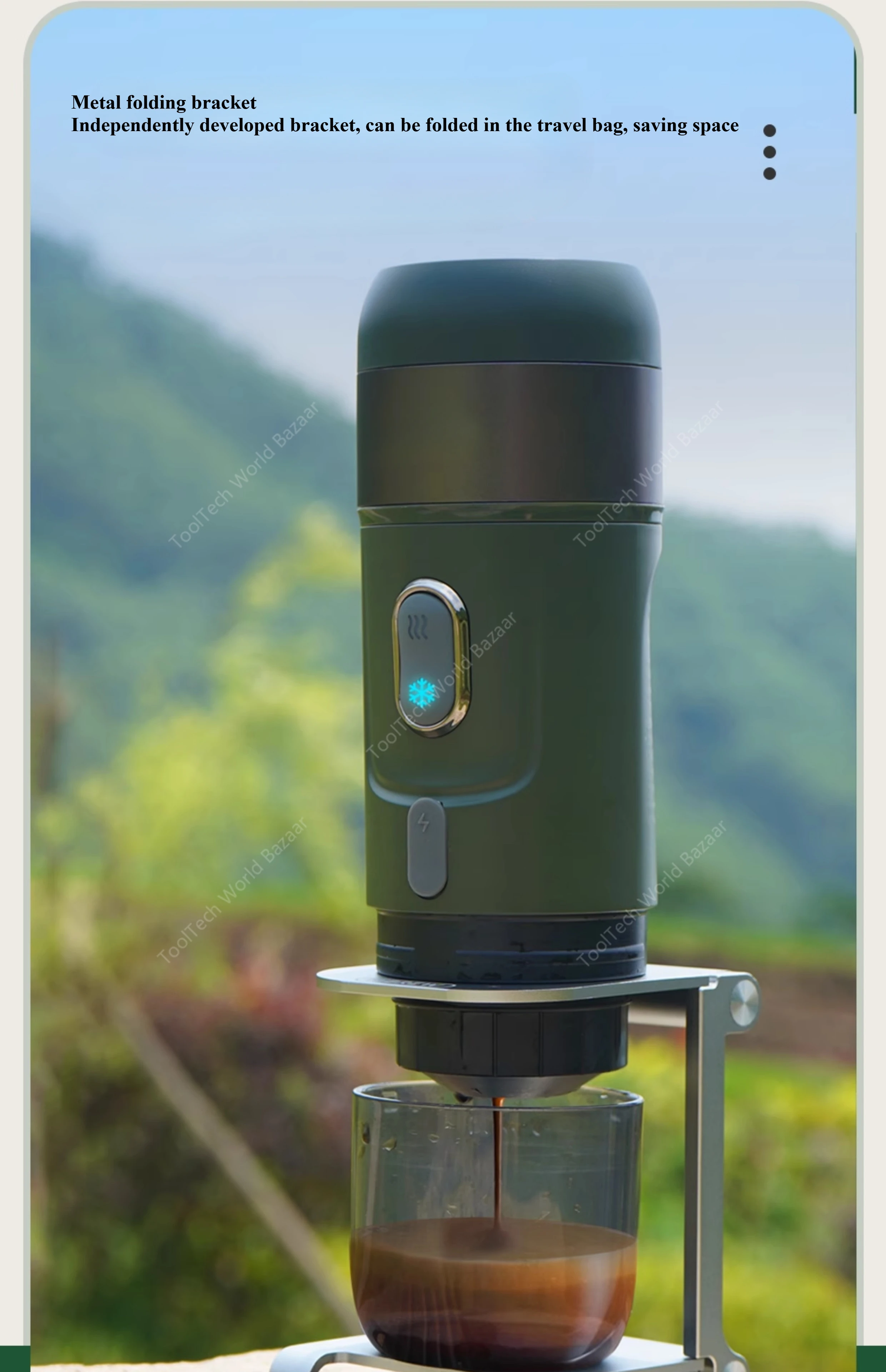 Máquina de café cápsula portátil quente e fria extrato duplo ao ar livre sem fio espresso mini com bateria