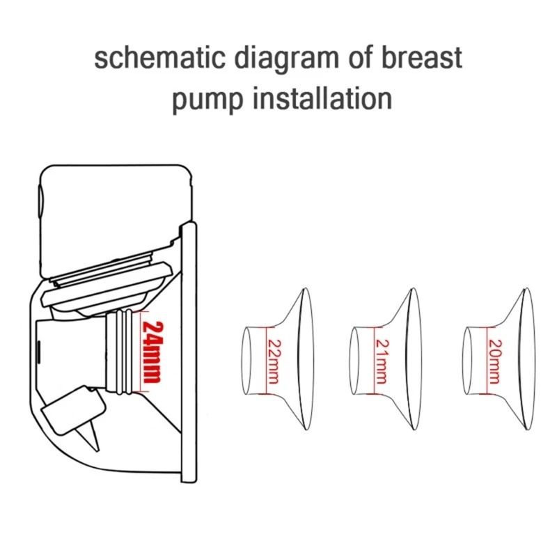 Adaptador brida extractor leche silicona, accesorio convertidor extractores leche 14-22mm