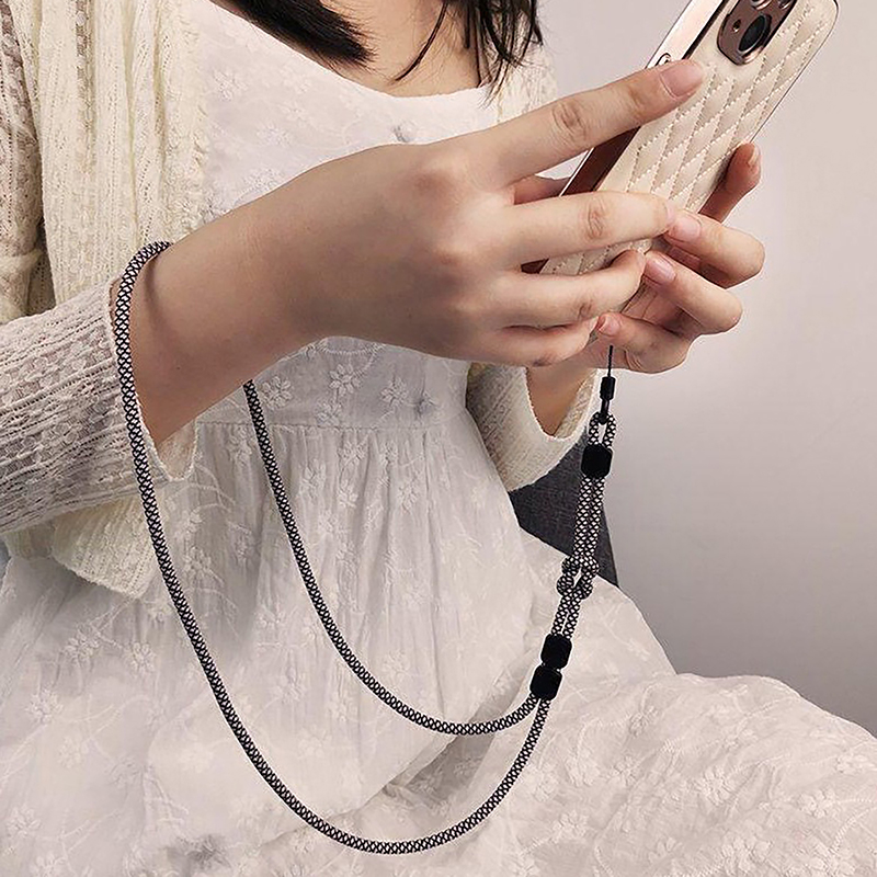 Lange Hals-Hängekette, handgewebtes Handy-Lanyard, stark und lang verstellbar, Dual-Use-Lanyard, Telefon-Anti-Verlust-Anhänger