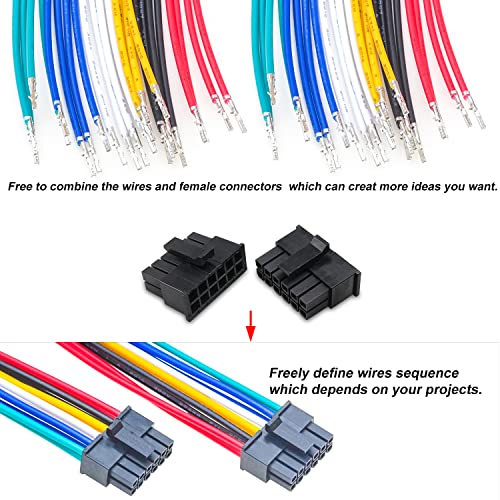 Molex-オスおよびメスの延長コネクタキット,3.0mm,マイクロフィット,3.0,2列,2x1, 2, 3, 4, 5, 6ピンハウジング,MX3.0-MF-160キット