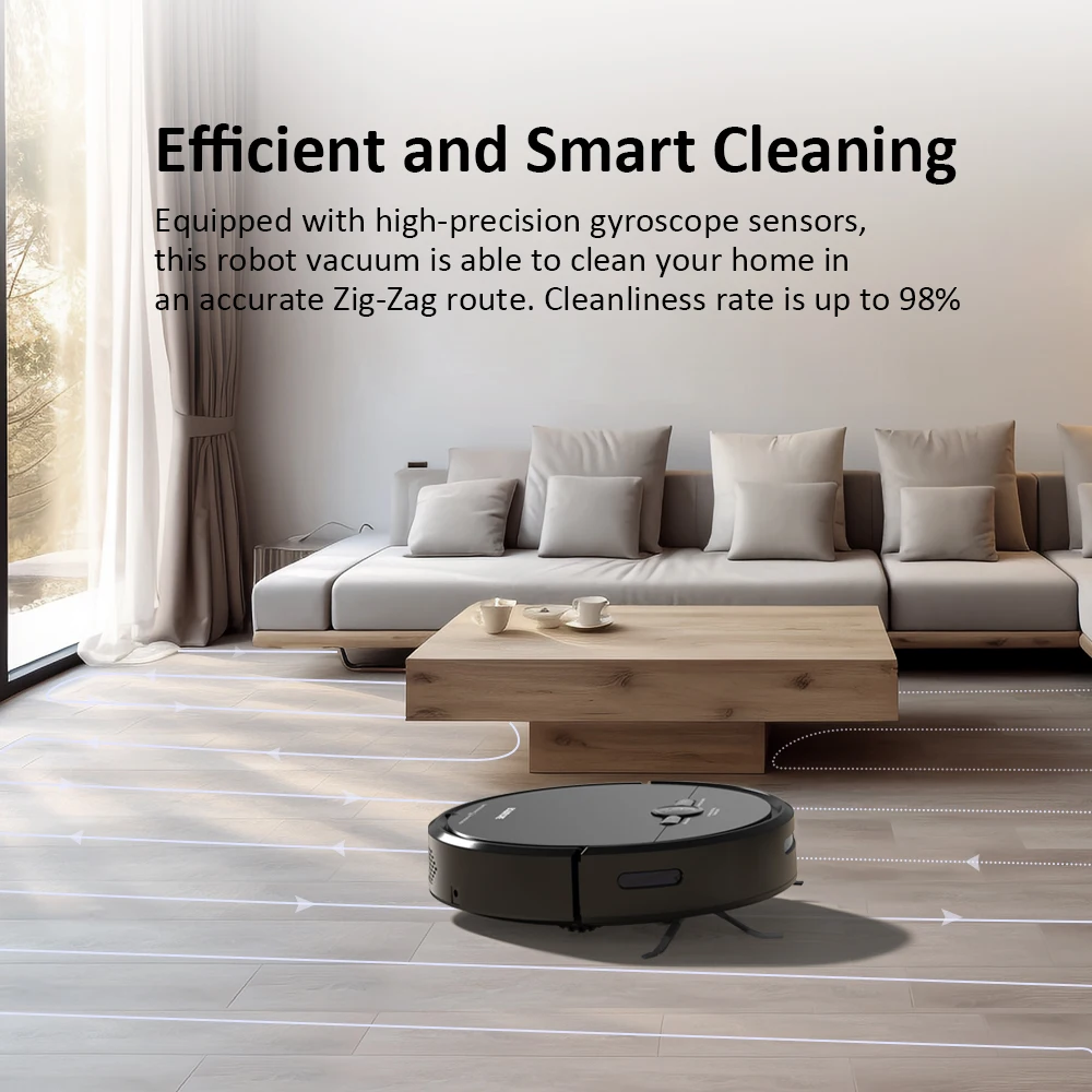Robot aspirador 3600PA, Control de voz inteligente, carga automática inalámbrica, barredora de suelo, área de navegación en el mapa, Robot de limpieza