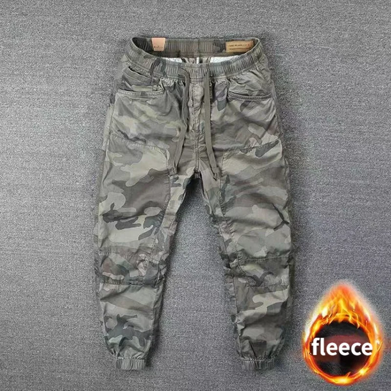 Roupas de trabalho de inverno para homens 2023 camuflagem carga velo militar tático macacão oversize 4xl treinamento harem calças