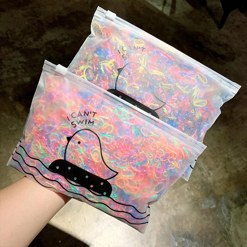 1000 unids/pack niñas coloridas pequeñas bandas de goma desechables goma para cola de caballo sujetar bandas para el cabello accesorios para el cabello de moda