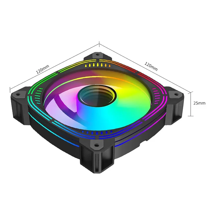 TEUCER Prism-2 1PCS/3PCS ARGB พัดลม,120 มม.PWM 800-1600RPM 5V 3Pin RGB Gaming PC พัดลมระบายความร้อน