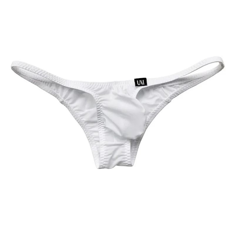 Slips élégants et sexy pour hommes, sous-vêtements imprimés de couleur unie, taille ultra basse