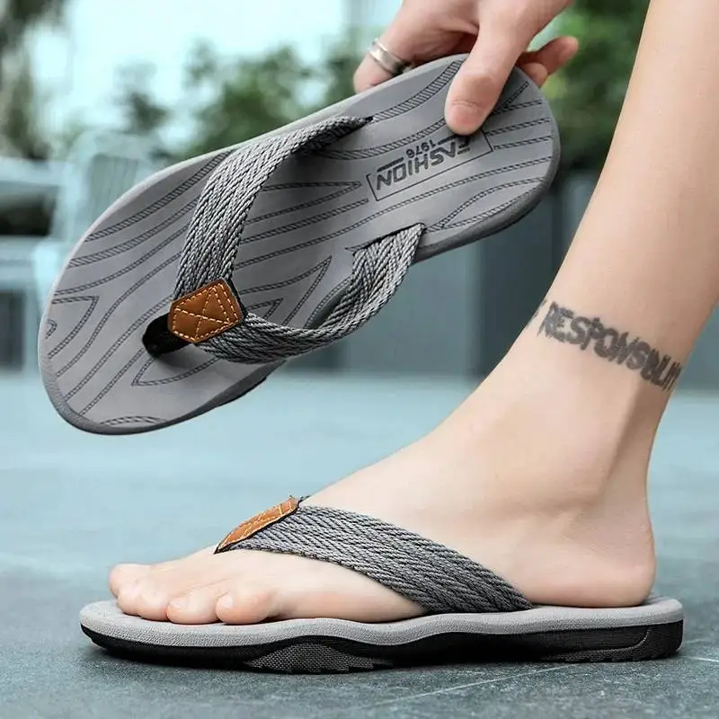 Herren-Flip-Flops, lässige Strandschuhe, große Größe, Herren-Sandalen, Sommer, Freizeit, rutschfest, Freizeit, rutschfest