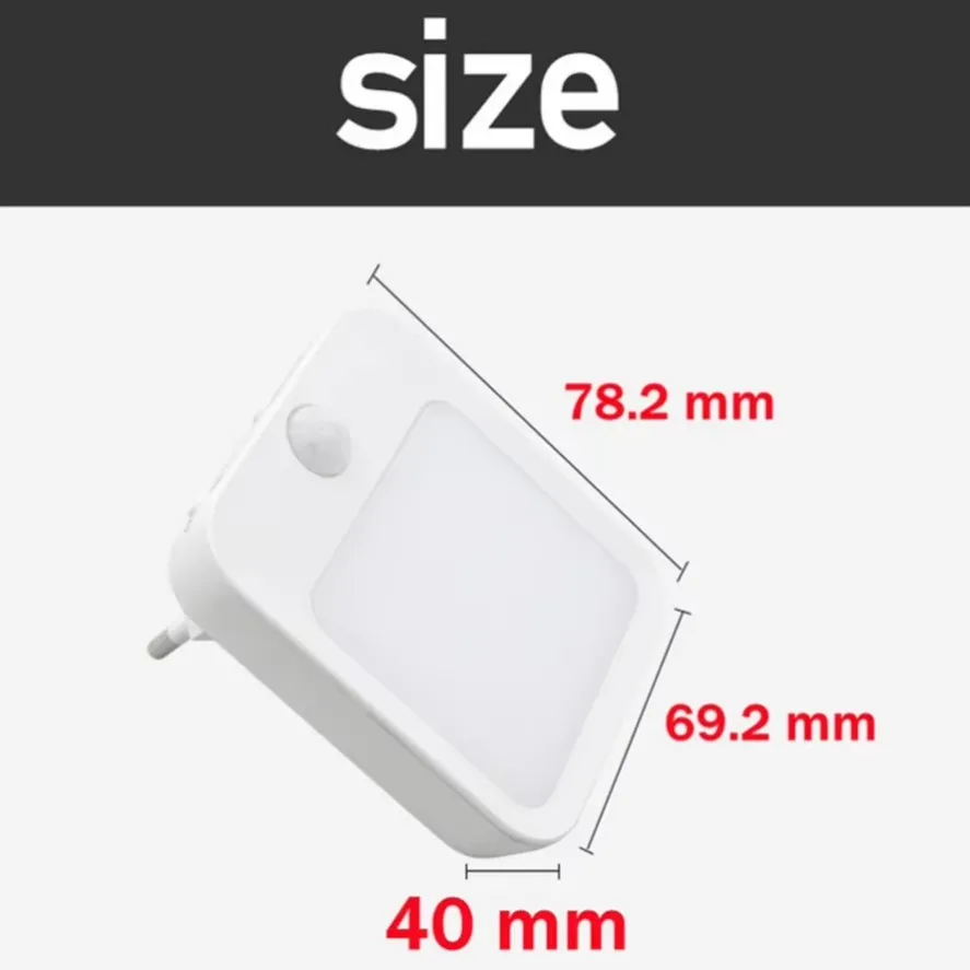 ไฟ LED กลางคืน EU/US Plug Motion Sensor หรี่แสงได้ตู้สําหรับทารกข้างเตียงห้องนอน Corridor ไร้สายโคมไฟกลางคืน