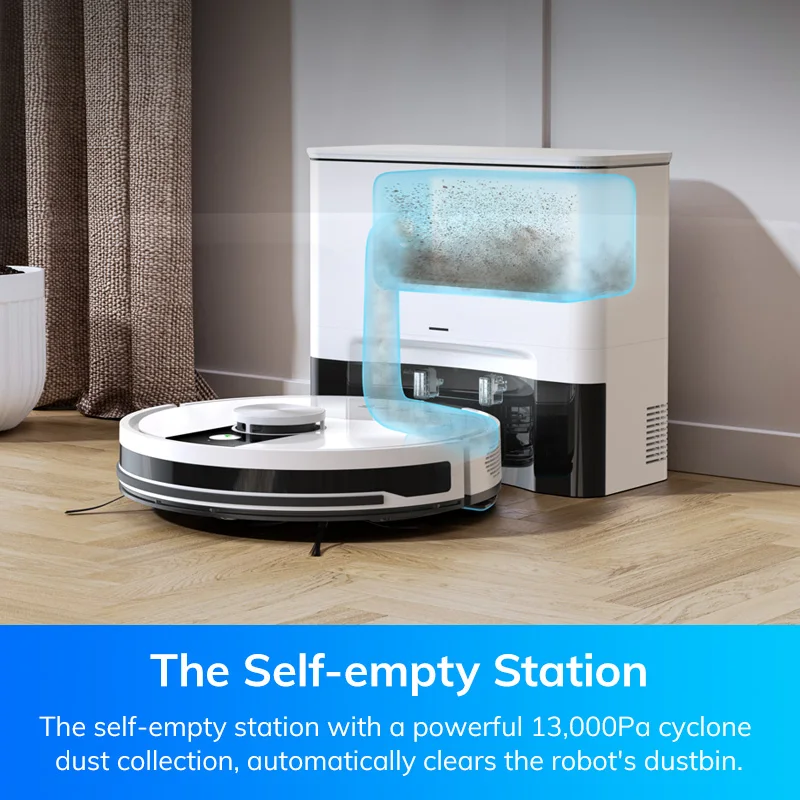 ILIFE-Aspirateur robot A12 Pro, navigation LIDAR, collecte automatique de la poussière, aspiration 3000Pa, application, télécommande