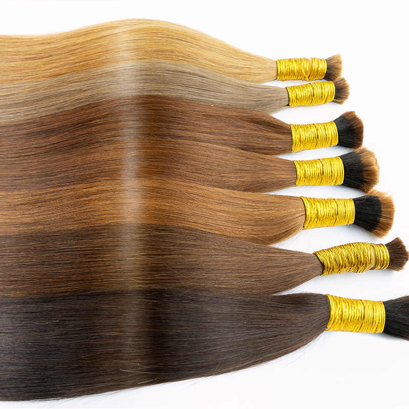 ไม่มี Weft 100% ผมมนุษย์จริงผม 100g ผมเครื่อง Virgin Remy ตรงผมสีบลอนด์ธรรมชาติ Extension