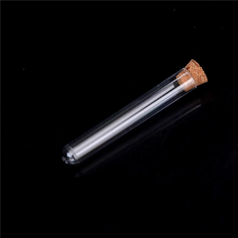 Tubo de ensayo de plástico de 15x100mm con corcho 6 pulgadas 20ml claro, Pack10, tubo de regalo para experimento de laboratorio, botella rellenable
