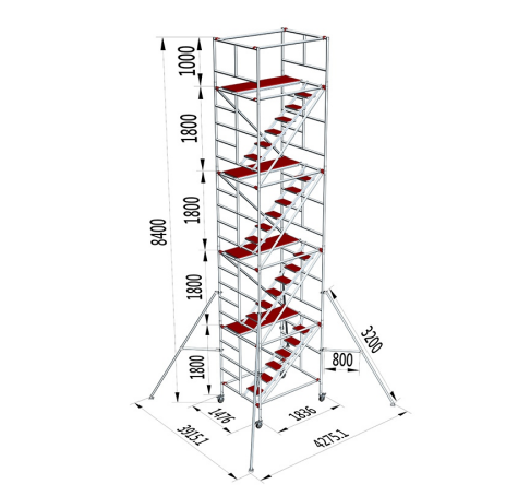 3m/5m/7m/9m/11m Safety Aluminium Scaffold Mobile Aluminum Tower