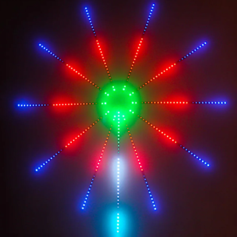 5V RGB Firework Strip Light LED Bluetooth 24key Remote Control USB WS2812 Changing Color Smart Lamp Sync Music Home Decor Lights