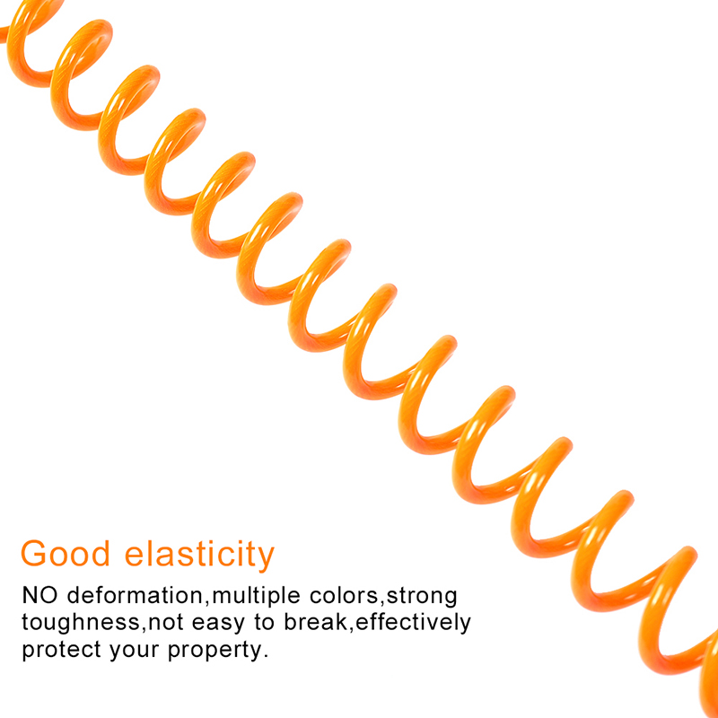 SPEWPRP 120 センチメートルオートバイブレーキディスクロックスクーターリマインダーケーブル自転車スプリングロープバッグ盗難防止ケーブル保護アラームロック