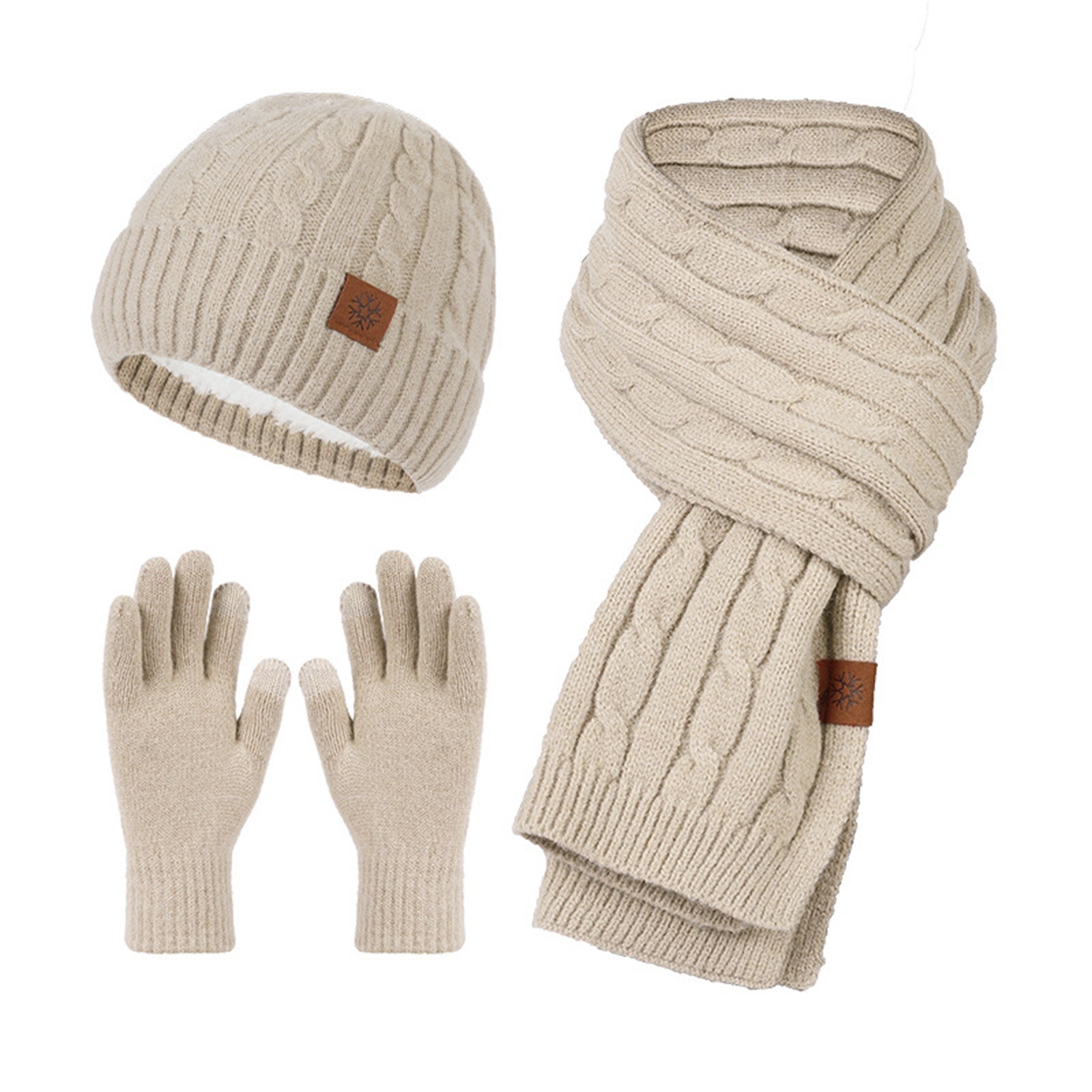 Vrouwen Gebreide Mutsen Koude Hoed 3 Stuks Warme Winter Muts Voor Vrouwen Sjaals Cap Sjaal Handschoenen Hoeden Drie Sets