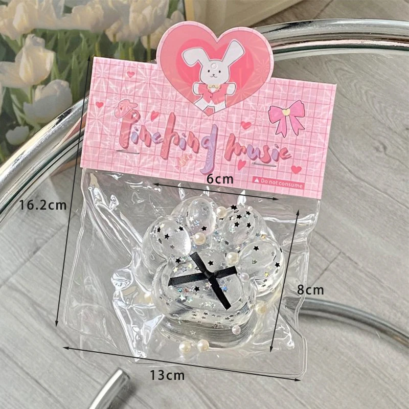 Creative TPR โปร่งใสสีดํา Bow Cat PAW ช้า Rebound บีบของเล่นการ์ตูน Cat Claw Sticky Pinch Sensory ของเล่นสําหรับของขวัญเด็ก