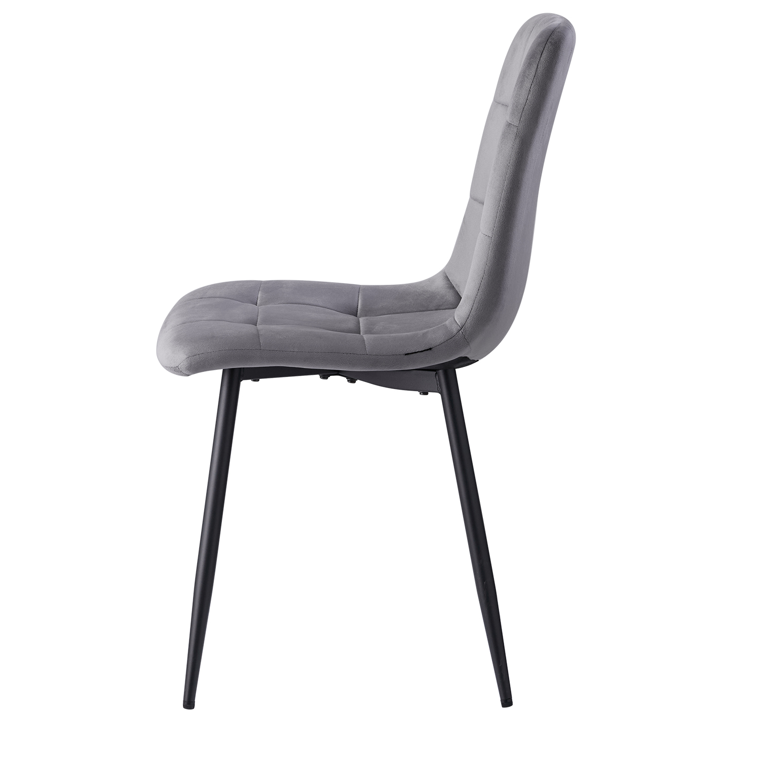 2/ 4 Stück moderne Esszimmerstühle, samtgepolsterter Sitz, Eisenbeine, nordischer minimalistischer Stuhl für Küche, Wohnzimmer/Esszimmer, Restaurant, Grau