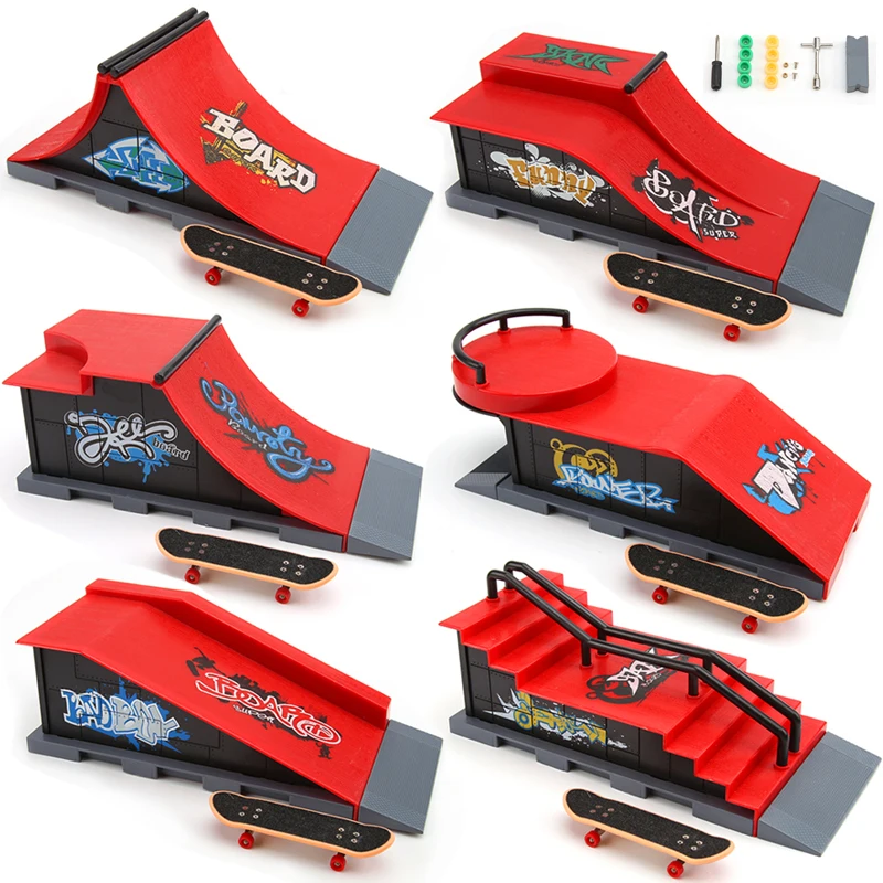 Professionelle Finger Skateboard DIY Skate Park Rampe Teile Tech Deck Szene Veranstaltungsort Kombination Sets Neuheit Spielzeug Geschenk für Kinder Kind