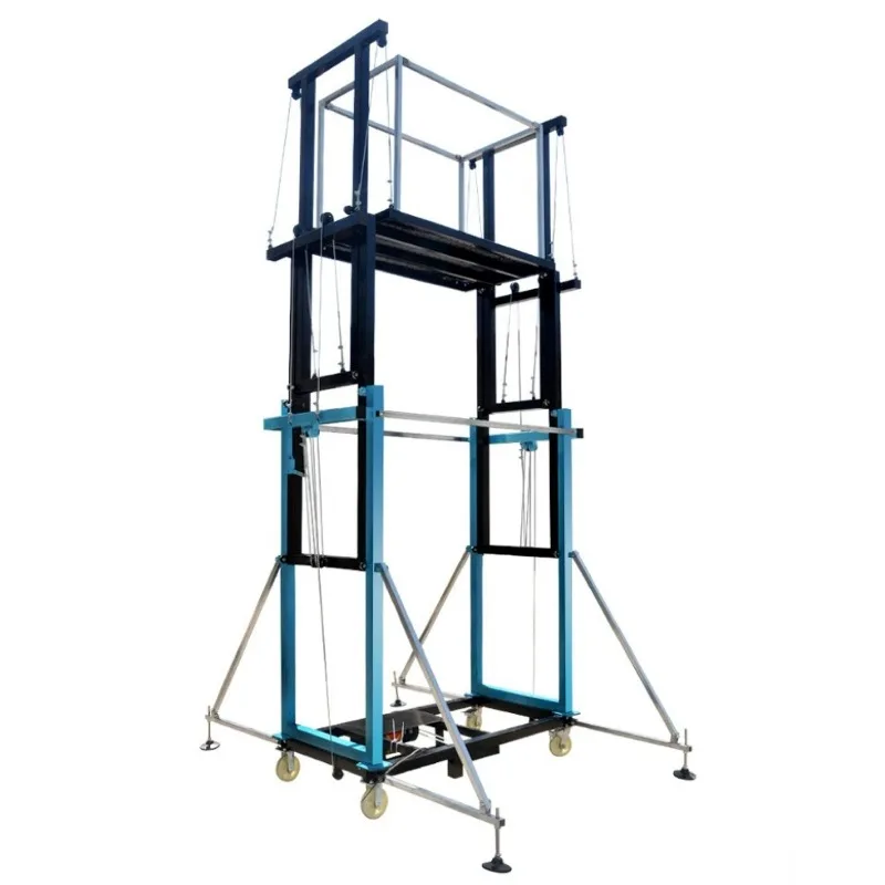Plataforma de elevação elétrica automática, elevador de andaime com controle remoto com função de bancada para armazém e instalação