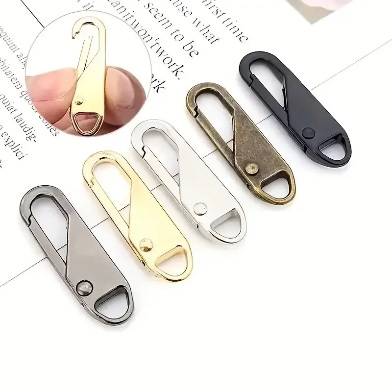 5 Stuks Rits Pull Vervanging Rits Reparatie Kit Rits Slider Pull Tab Universele Rits Fixeermiddel Metalen Rits Hoofd