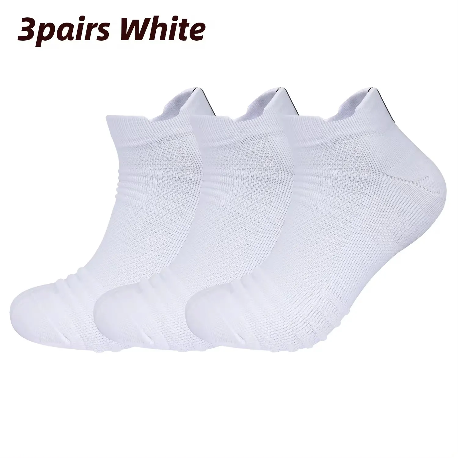 3 Paar Heren Wielersport Sokken Basketbal Hardloop Compressie Enkelsok Zwart Wit Antislip Fiets Fiets Mtb Wielersok