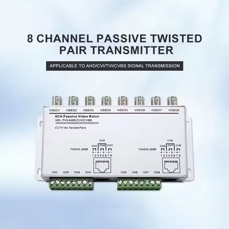 4หรือ8ช่องสัญญาณกล้องวงจรปิดแบบพาสซีฟวิดีโอ Balun RJ-45 UTP สายคู่บิด BNC เอาท์พุทสำหรับ AHD CVT TVI 5MP 2MP กล้อง