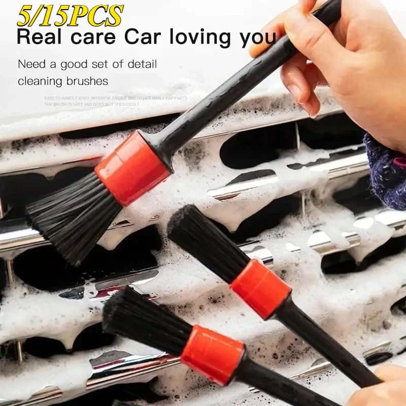 Juego de cepillos para detalles, cepillos para coche, cepillo para detalles de coche, cepillo para detalles de limpieza de coche, cepillos para ruedas de salida de aire del tablero