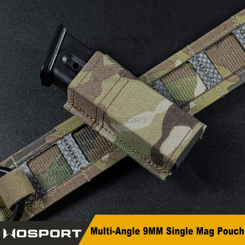 Bolsa táctica para revistas de 9mm, funda para Mag individual multiángulo rápido para Glock 17 Beretta M9, funda Universal para caza Airsoft Mag