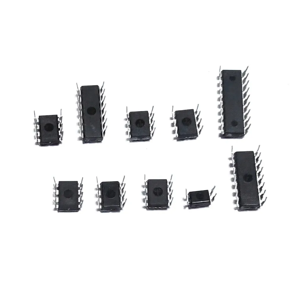 85 Uds 10 tipos NE555 LM324 LM393 UA741 ULN2803 LM358 LM386 NE5532 ULN2003 PC817 circuito integrado DIP IC Kit de chips de combinación