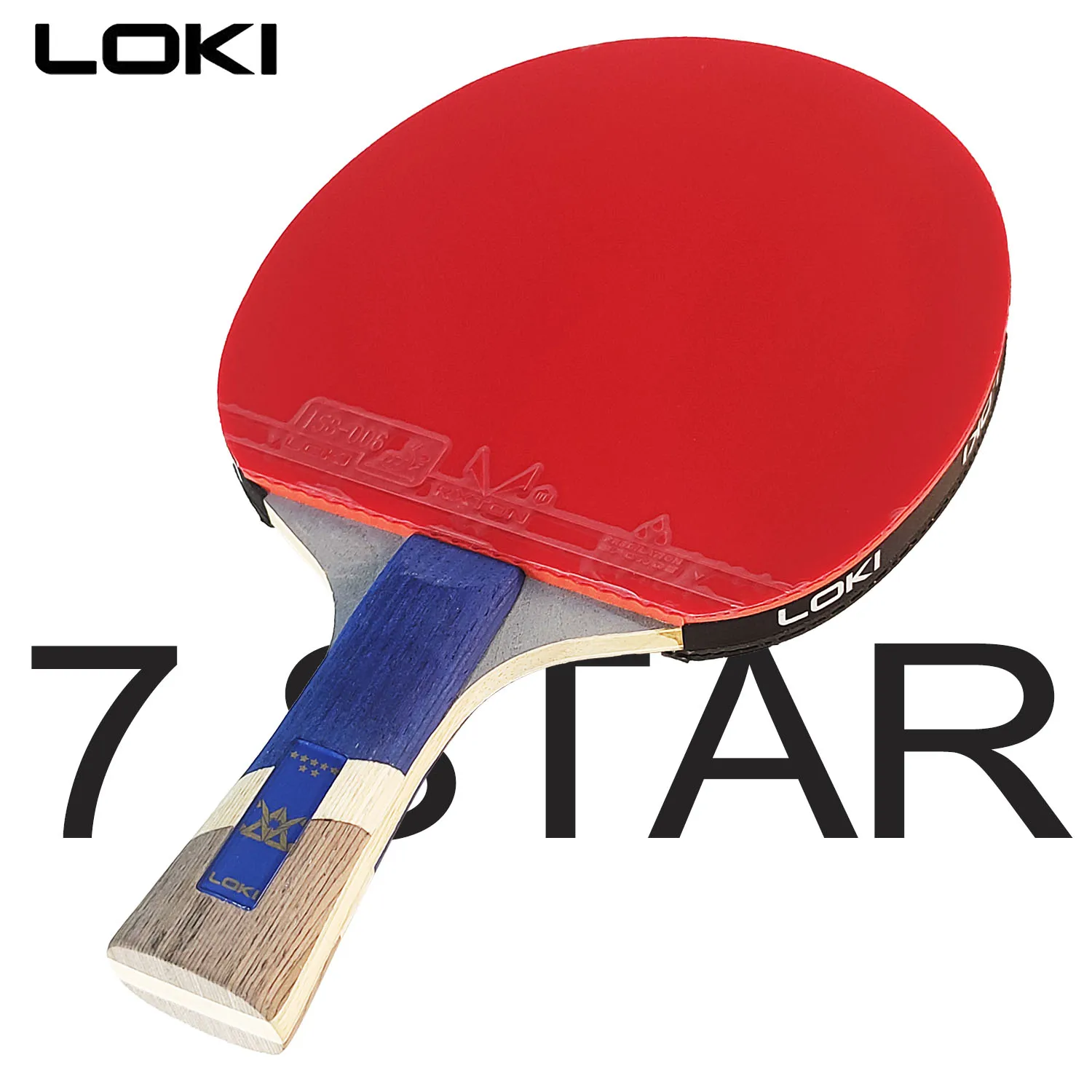 LOKI 9 ดาวตารางไม้เทนนิส Professional 5 + 2 คาร์บอน Ping Pong Paddle 6/7/8/9 Star Ultra Offensive พร้อมเหนียวยาง