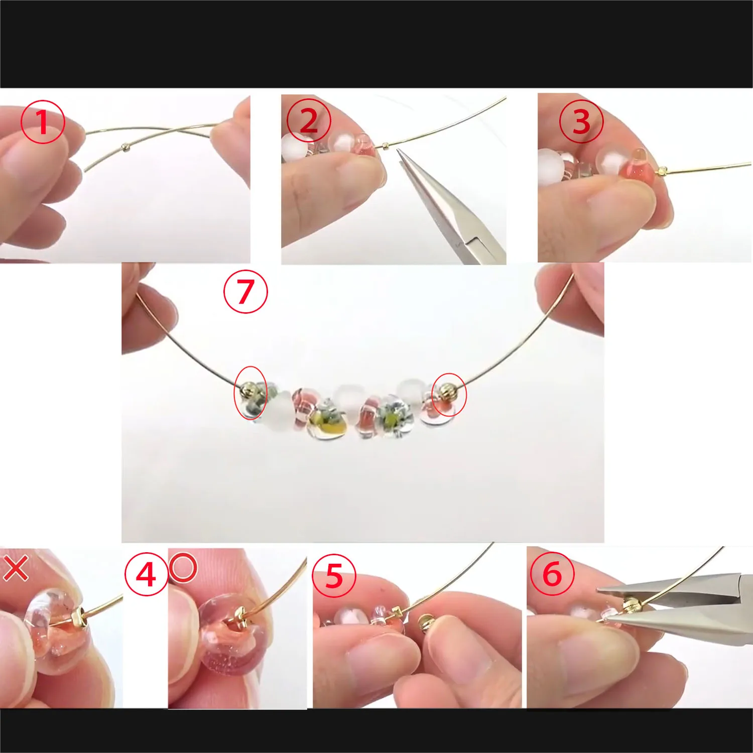 Bộ 50 Dây Thép Không Gỉ Tròn Có Lọn Uốn Cấp Hạt Đường Kính 3 4 5 Mm Chặn Không Gian Siêu Tốc Hạt Cho DIY Trang Sức làm Nguồn Cung Cấp Phụ Kiện