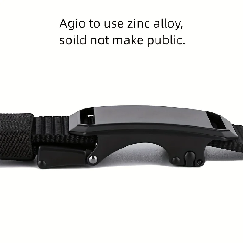 New Automatic Buckle Belt, Canvas Tactical Workwear Casual Outdoor Military Training Pants Belt For Men