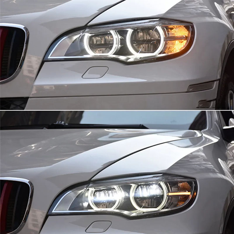 Lampu depan Styling mobil untuk X6 E71 x6 lampu depan LED 2008-2014 lampu depan DRL lensa proyektor sinyal Aksesori otomatis