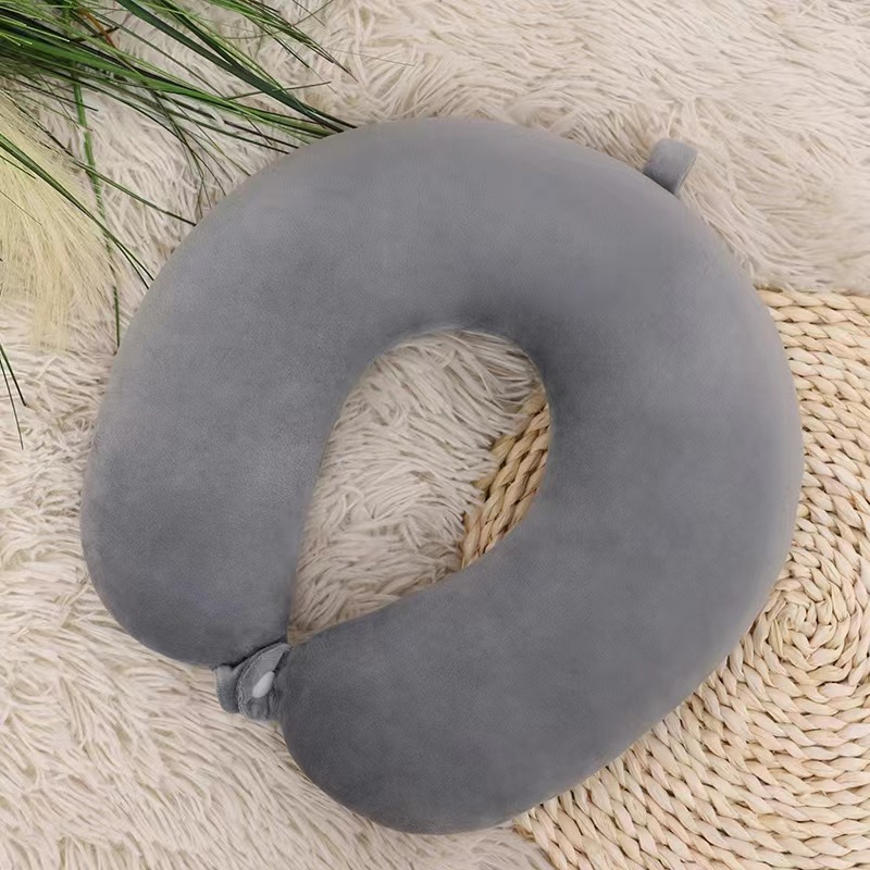 Almohada Simple de moda de felpa en forma de U, almohada para el cuello de viaje para conducir, almohada para la siesta, cómoda fatiga para aliviar