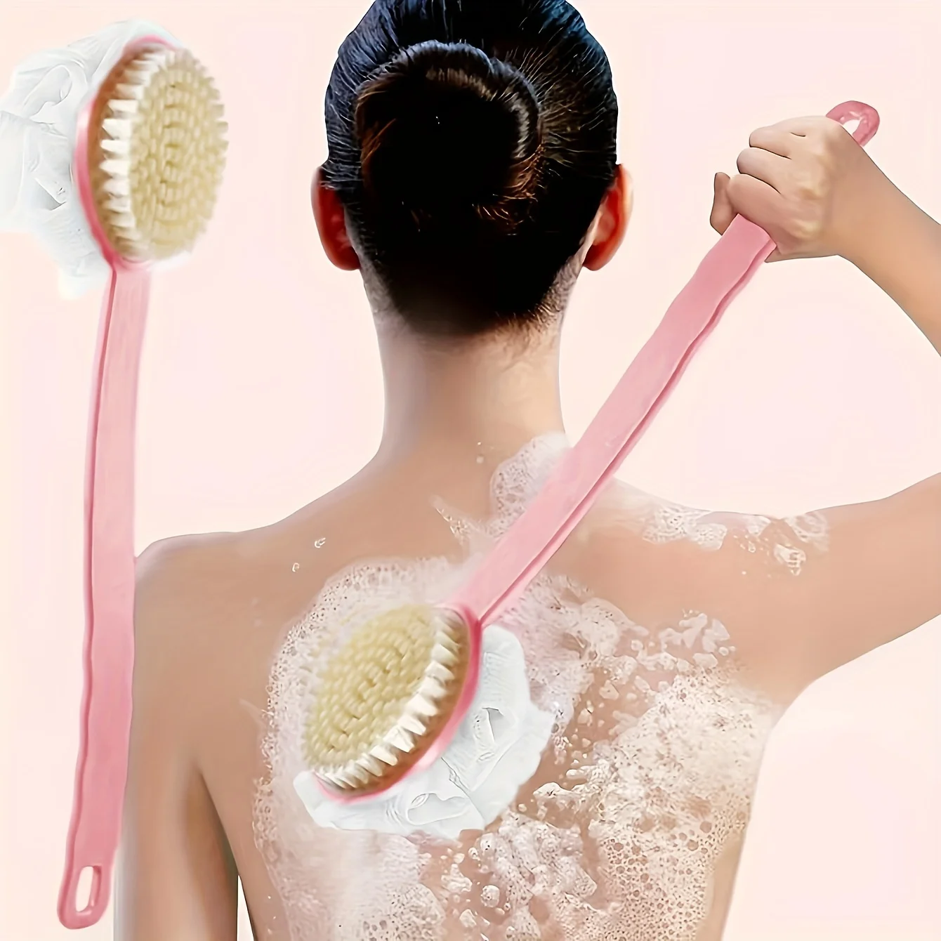 Depurador corporal suave, exfoliante para ducha, cepillo de baño con mango largo, exfoliante, masajeador de piel, cepillo de limpieza, accesorios de baño