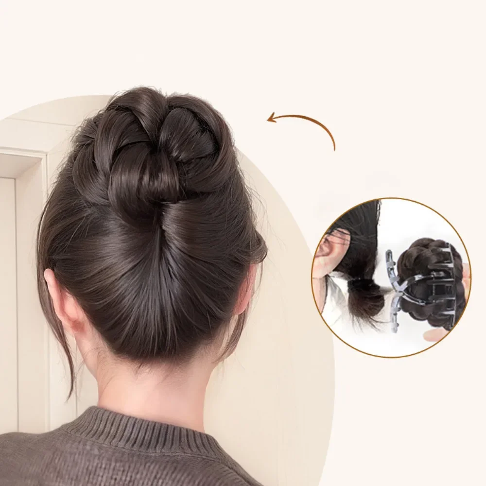 Synthetische elegante Prinzessin Blütenknospe Kugelkopf Perückenpaket Retro Mode Braut Perücke Haarknoten