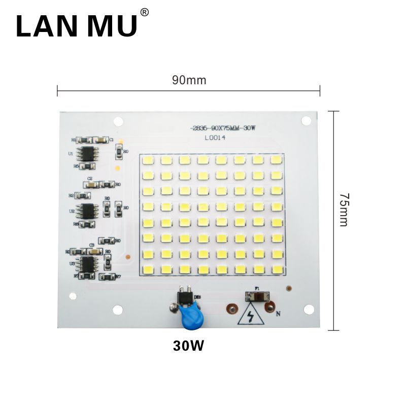 Chips de lámpara LED 220V bombilla SMD 2835 IC inteligente entrada de luz Led 10W 20W 30W 50W 100W para reflector al aire libre