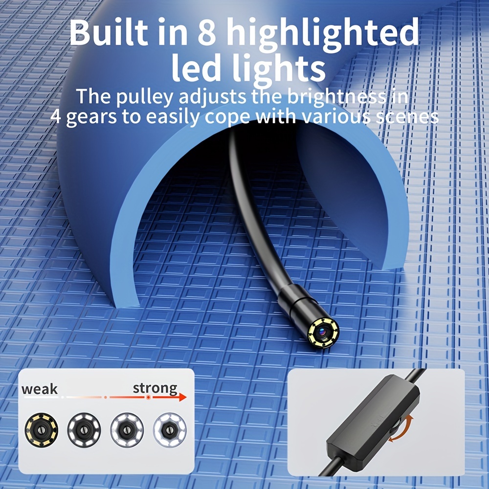 Câmera endoscópica industrial para sistema iOS HD 960P Câmera boroscópio de esgoto de inspeção à prova d'água para verificação de carro