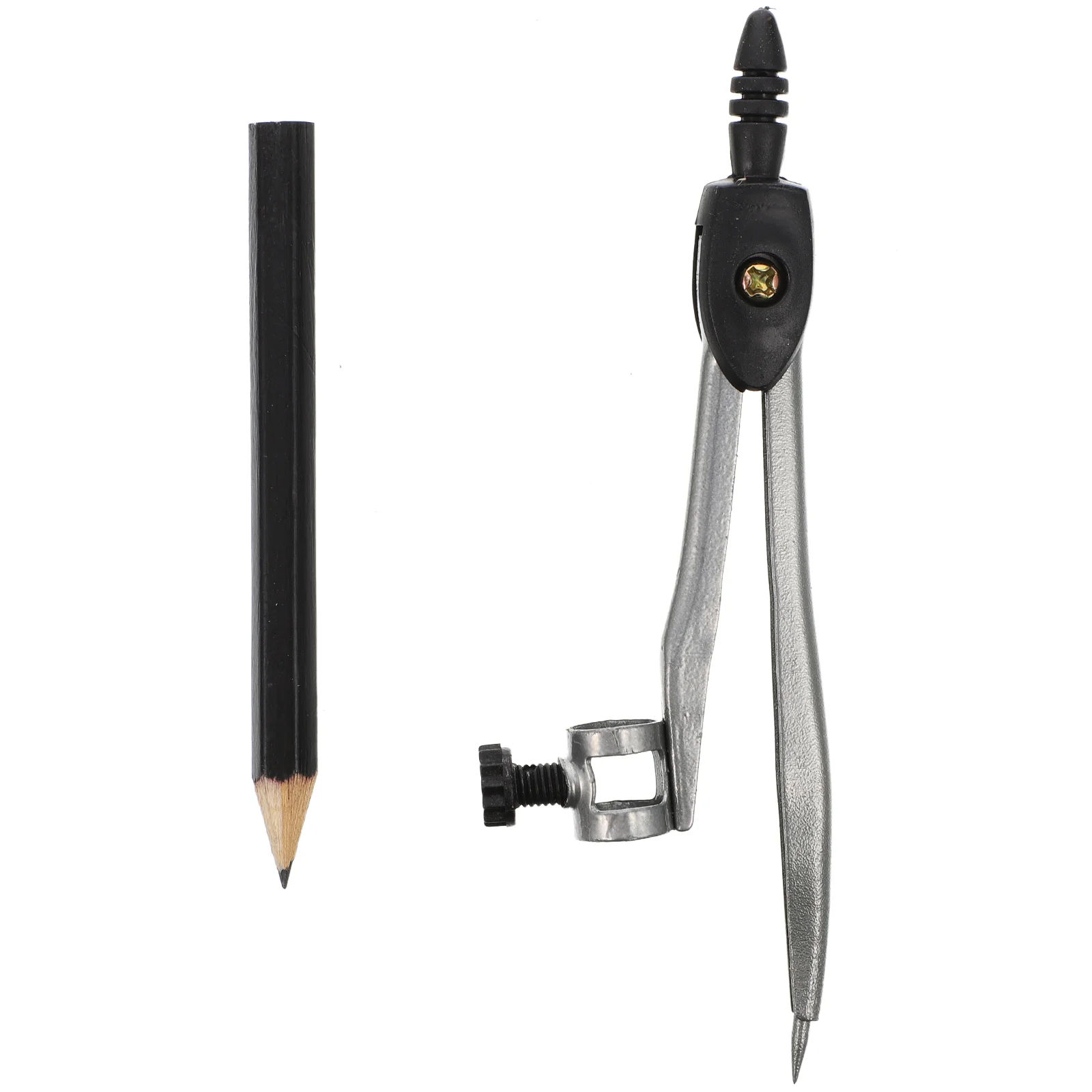 3pcs Precision Metal Drafting Compass With Pencil Holder Shiny Coating Screw Mount Geometry Tool For Office Workers Math Drawing