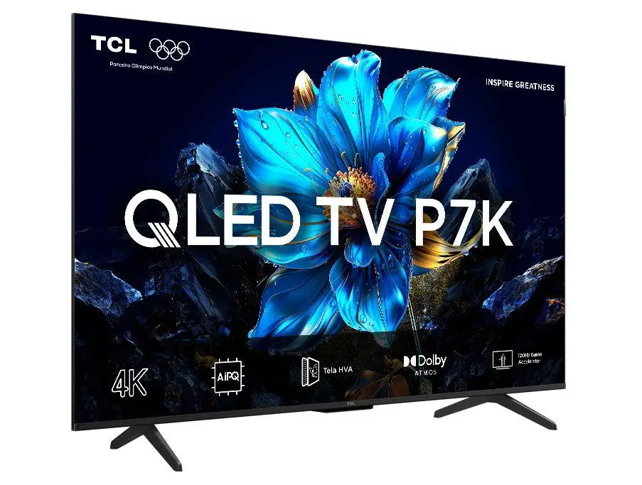 Smart TV 55" TCL 4K UHD QLED 55P7K Google TV AiPQ Google Assistente 3 HDMI 1 USB