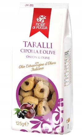 Taralli cipolla e oliven zwiebel & olive 125g-fiore di puglia