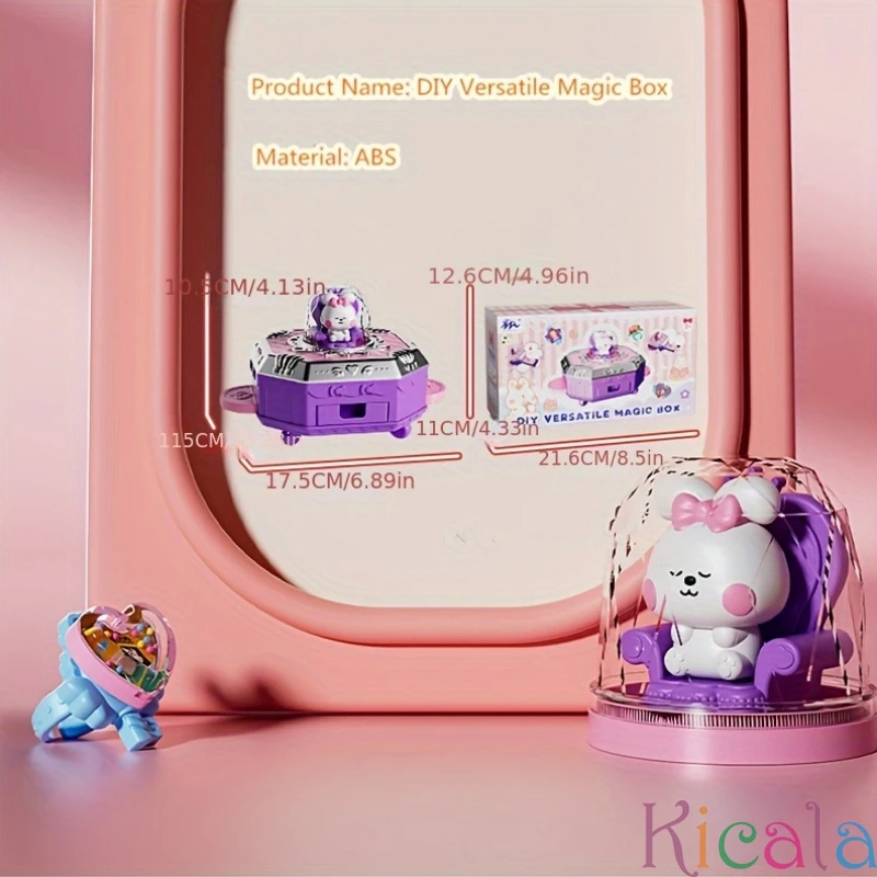 77 ชิ้นชุดเด็กทําด้วยมือ DIY Multifunctional Magic กล่องแหวนเครื่องประดับโบราณสติกเกอร์ชุดเครื่องบรรเทาปริศนาของเล่น