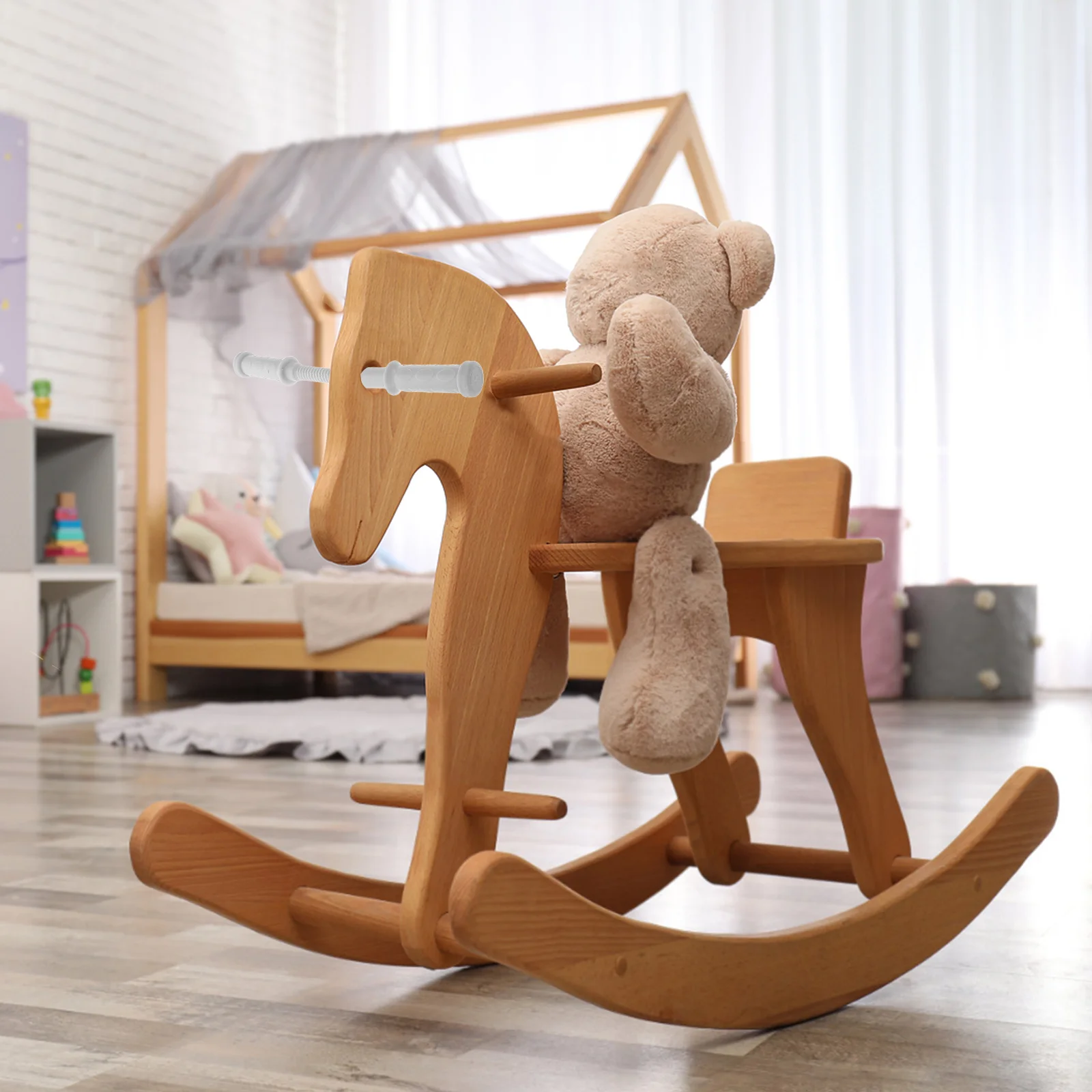 Punho de plástico para brinquedos de cavalo crianças brinquedo lidar com balanço equitação lidar com móveis do bebê plástico universal alças rosqueadas