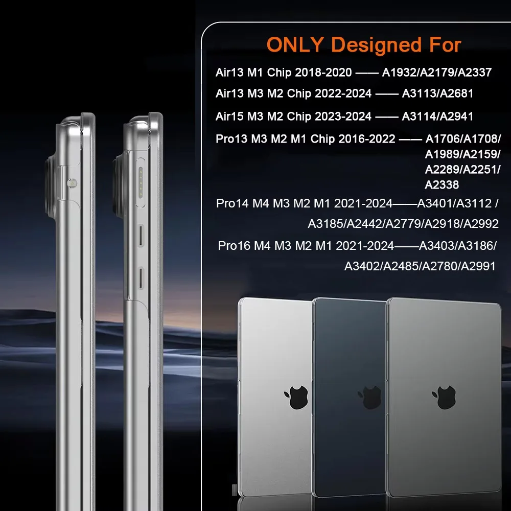 Funda de portátil para MacBook Air de 13 pulgadas M3 M2 2024 2022 lanzamiento A3113 A2681 para Macbook Pro 14 M4 2024 funda Pro 16 M4 2024