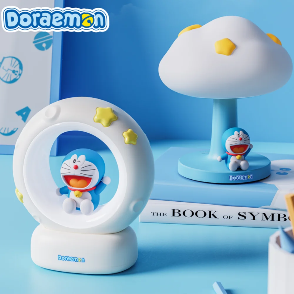 Urocza Lampka Anime Doraemon LED Lampka Nocna Ciepła USB Akumulator Miękkie Światło Sterowanie Dotykowe Prezent Urodzinowy Świąteczny Dekoracja Pokoju