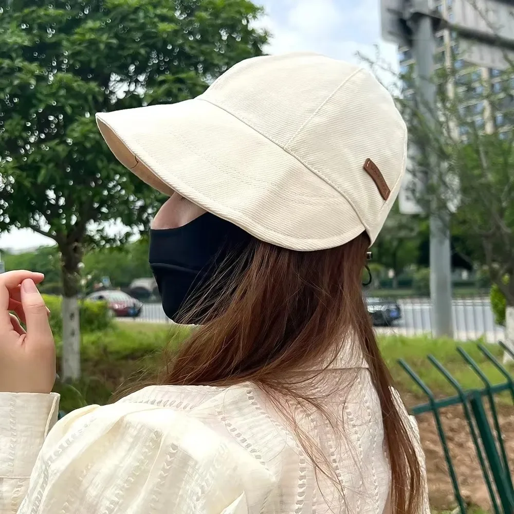 여성용 접이식 Sunhat 여름 야외 해변 어부 모자 선 스크린 UV 보호 모자 조정 가능한 코튼 와이드 브림 버킷 캡