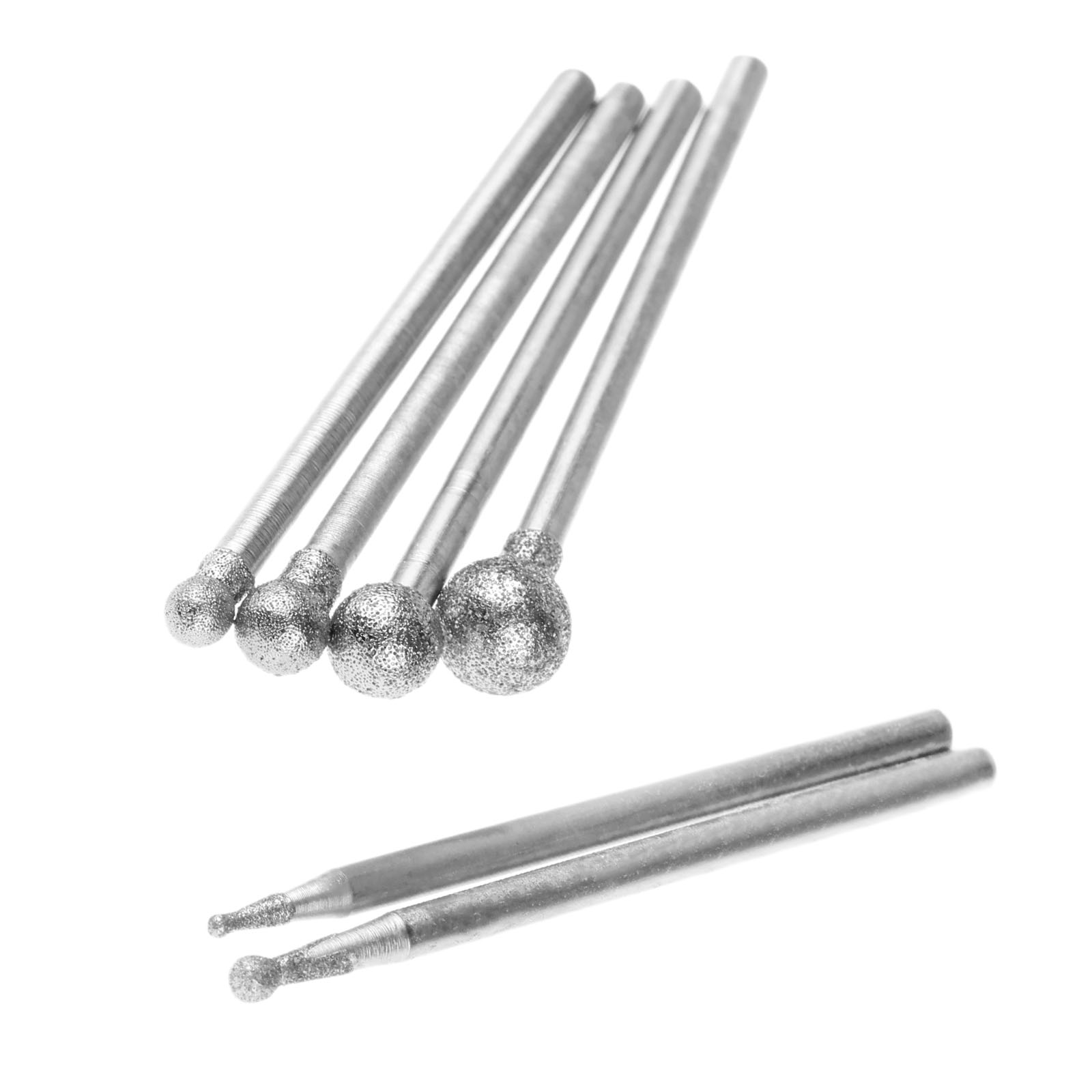 6 Chiếc 1/2/3/4/5/6Mm Kim Cương Hình Cầu Đánh Bóng Đầu Mài Gắn điểm Xay Hơi Cho Máy Đa Năng Dremel Dụng Cụ Xoay 2.35Mm Vít