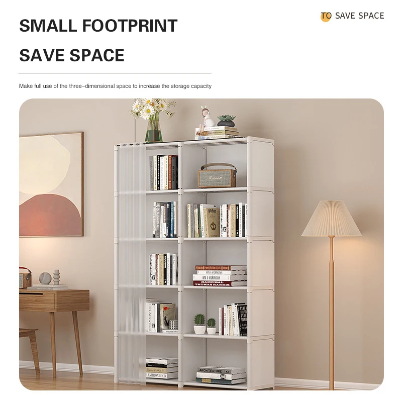Scaffale per libri Armadietto per scaffali Scaffali da pavimento economici Dormitorio per studenti Scaffale fai da te Combinazione Camera da letto Libreria per riporre la camera Semplice
