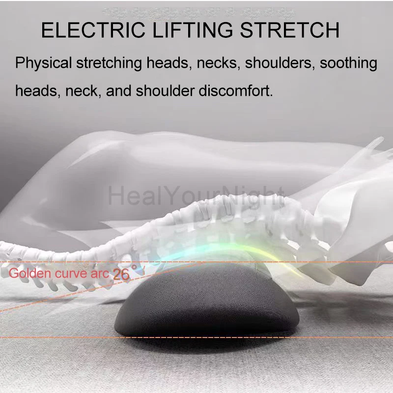 เอวหมอนเตียงนอนเอวแผ่นป้องกันไฟฟ้านวดนอนเอวแบนปวดเอวสนับสนุนความร้อน Vibrating Sleep Pad
